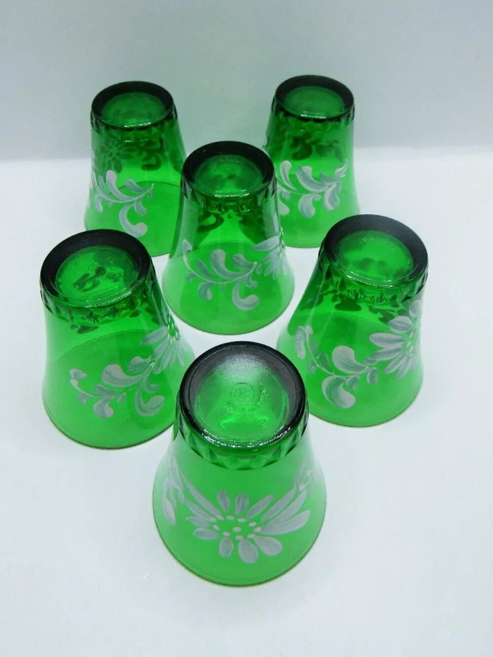 Hand Painted Italian Decanter With Six Cordials Shot Glasses